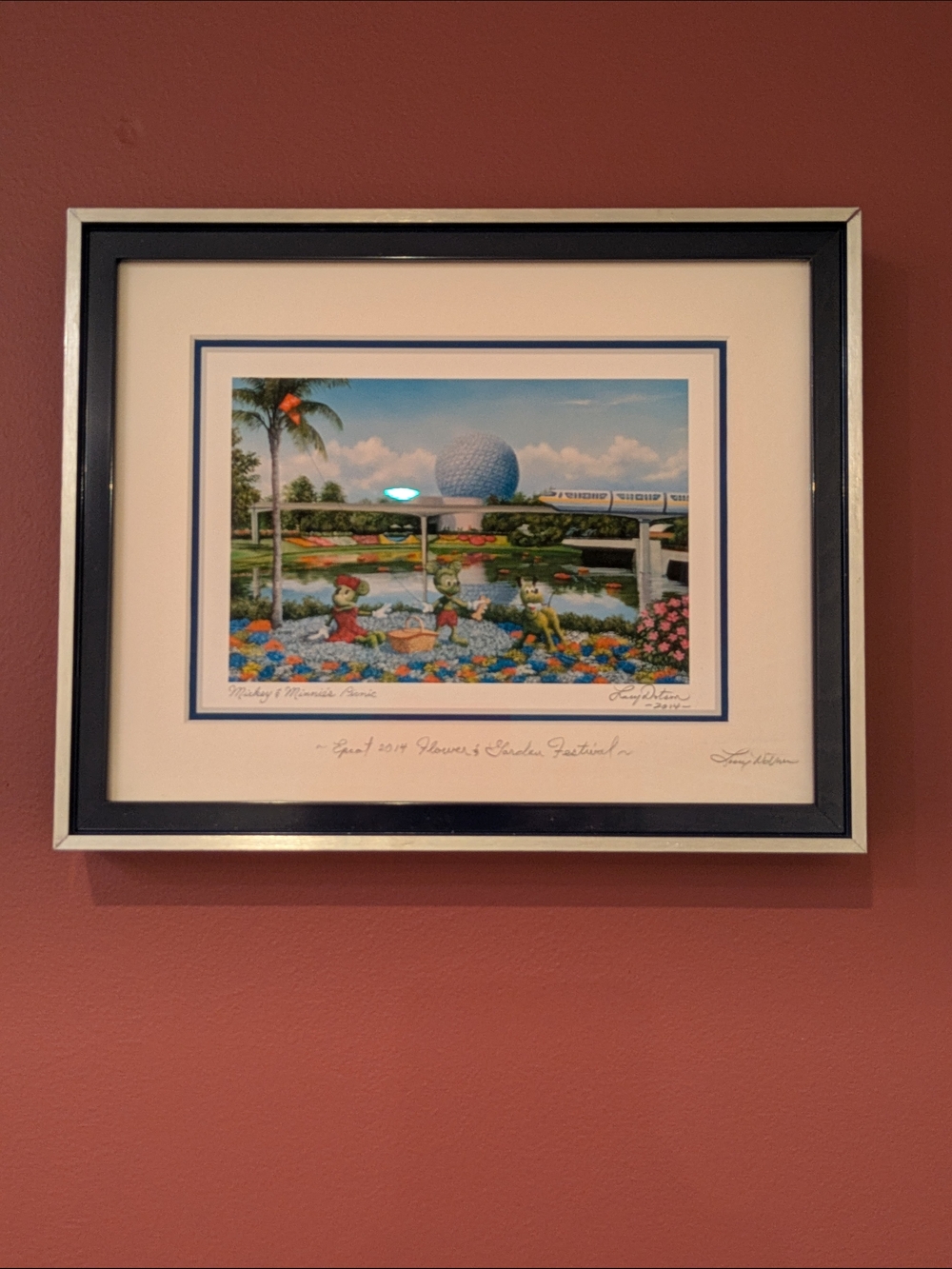 "Mickey And Minnie's Picnic" Signed Limited Edition Lithograph By Larry Dotson